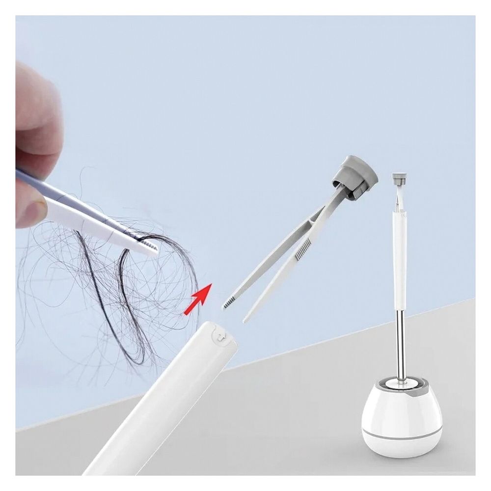 Ершик для унитаза силиконовый STANDART TYPE (овальный) напольный, с пинцетом, LAIMA