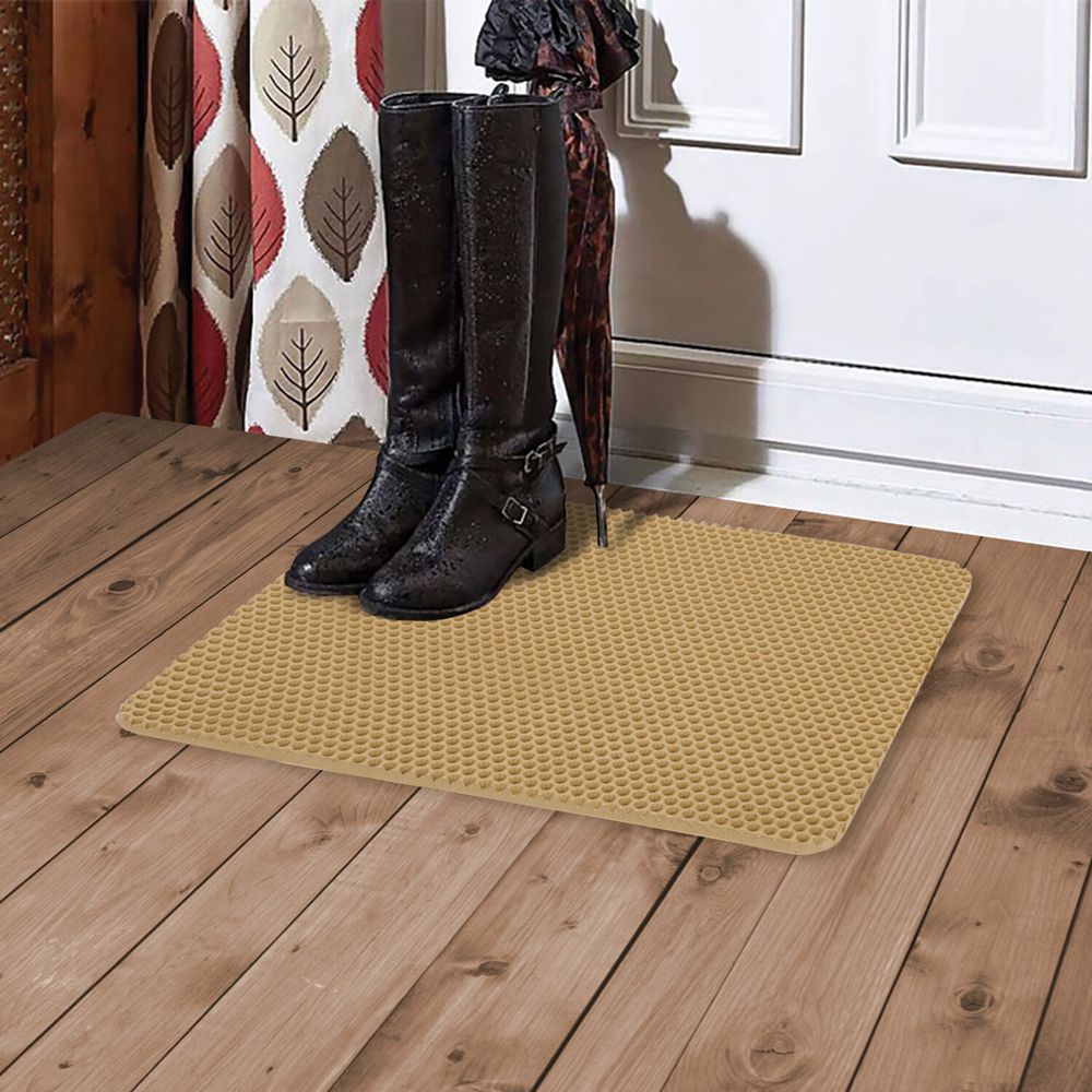 Коврик EVA / ЭВА универсальный 35х45 см ячеистый (СОТЫ) применим для сушки посуды, кухни, ванной, животных, цвет БЕЖЕВЫЙ LAIMA