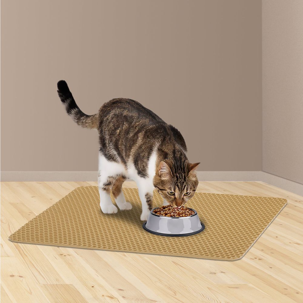 Коврик EVA / ЭВА универсальный 35х45 см ячеистый (СОТЫ) применим для сушки посуды, кухни, ванной, животных, цвет БЕЖЕВЫЙ LAIMA