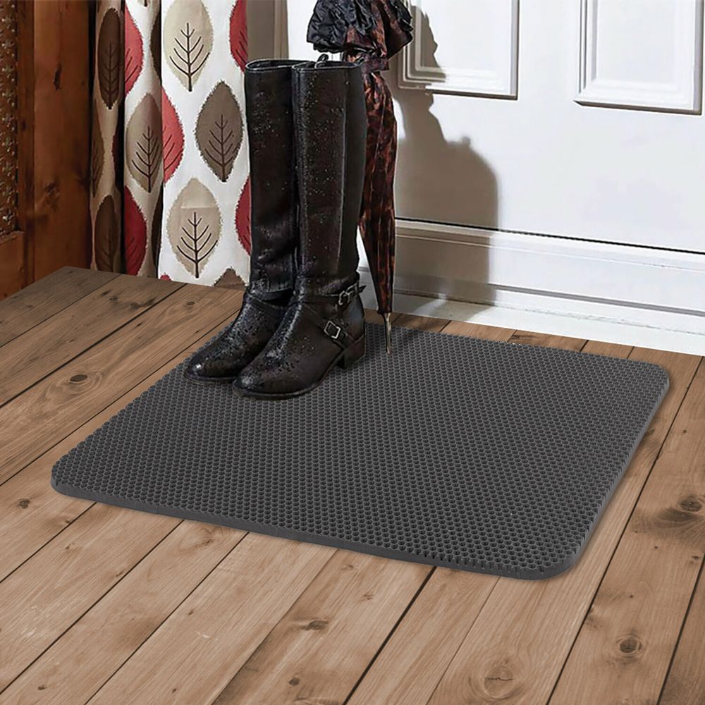 Коврик EVA / ЭВА универсальный 35х45 см ячеистый (СОТЫ) применим для сушки посуды, кухни, ванной, животных, цвет СЕРЫЙ, LAIMA