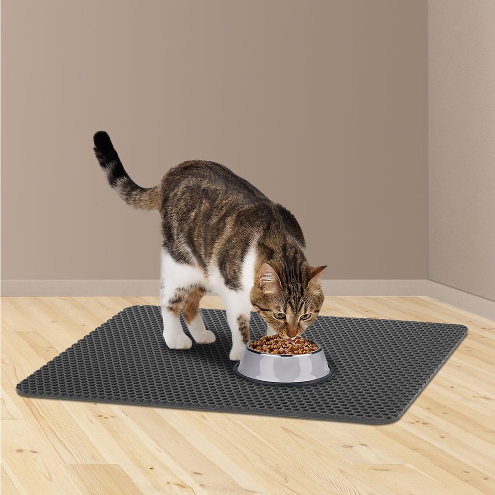 Коврик EVA / ЭВА универсальный 35х45 см ячеистый (СОТЫ) применим для сушки посуды, кухни, ванной, животных, цвет СЕРЫЙ, LAIMA