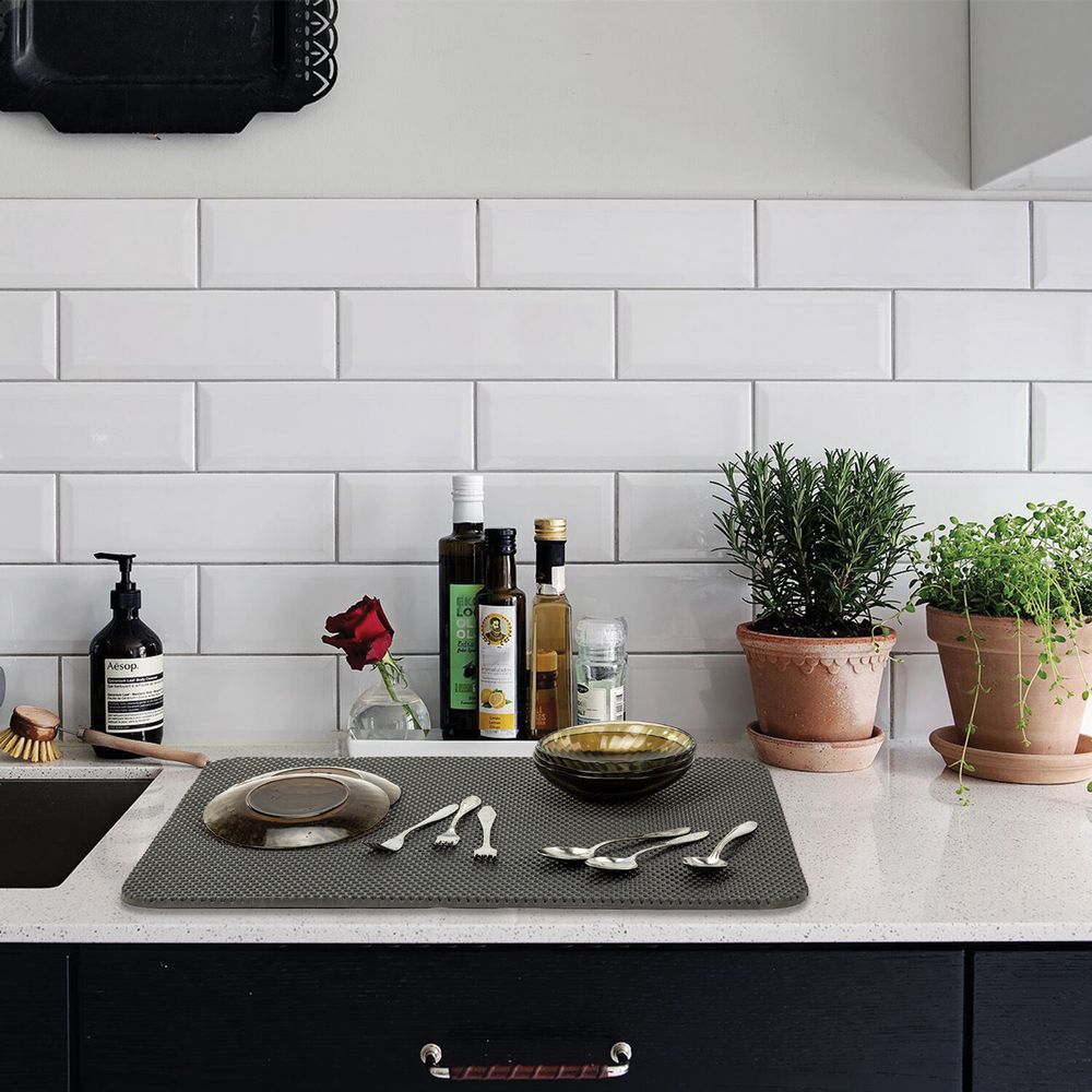 Коврик EVA / ЭВА универсальный 50х67см ячеистый (СОТЫ) применим для сушки посуды, кухни, ванной, прихожей, животных, цвет СЕРЫЙ LAIM