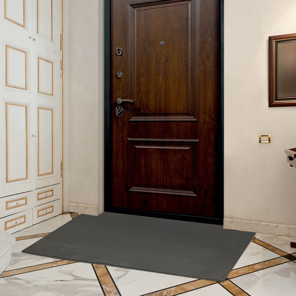 Коврик EVA / ЭВА универсальный 68х120 см ячеистый (СОТЫ) применим для кухни, ванной, прихожей, животных, авто, цвет СЕРЫЙ LAIMA