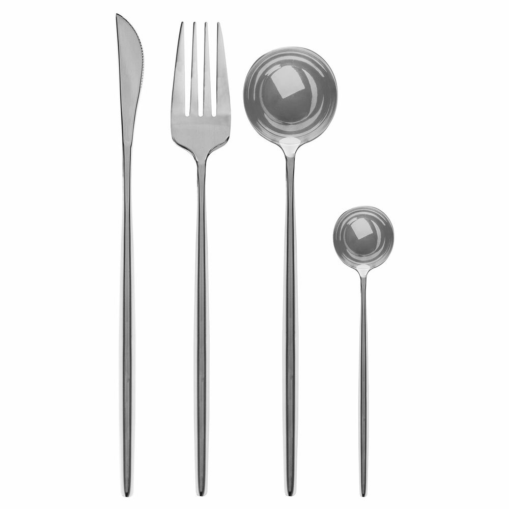 Набор столовых приборов UNIQUE 24 шт., 6 персон, серебристый, нержавеющая сталь, DASWERK