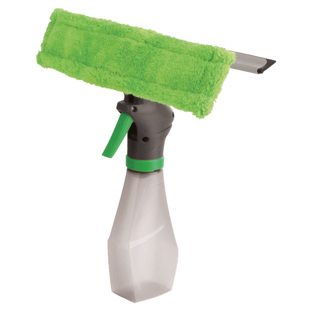 Окномойка "3 в 1": насадка из микрофибры, сгон, рукоятка-флакон с распылителем, 26х25,5х10 см, YORK