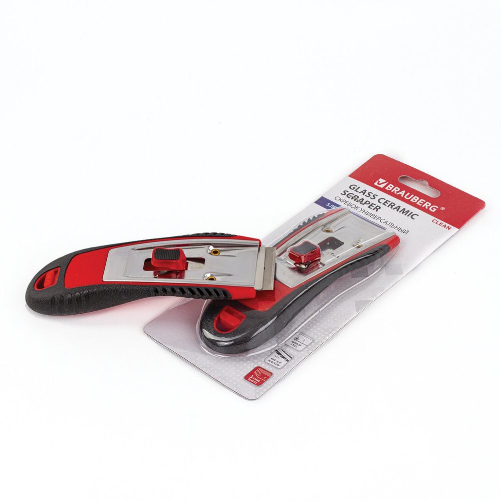 Скребок для любых поверхностей (стеклокерамика, стекло, плитка) BRAUBERG "CLEAN", 5 лезвий