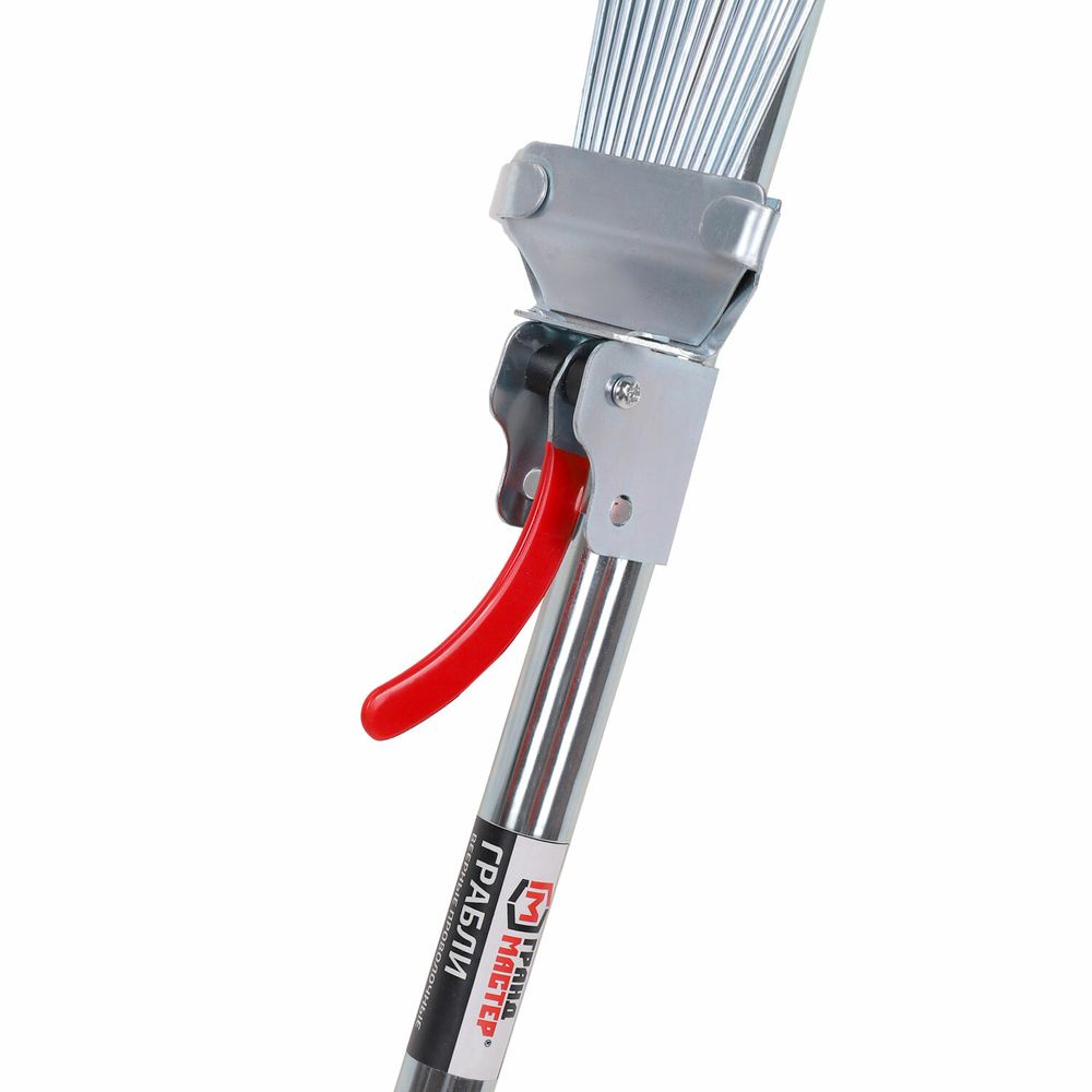 Грабли веерные проволочные раздвижные, 15 зубьев, ширина 15-58 см, черенок 115 см, ГРАНДМАСТЕР