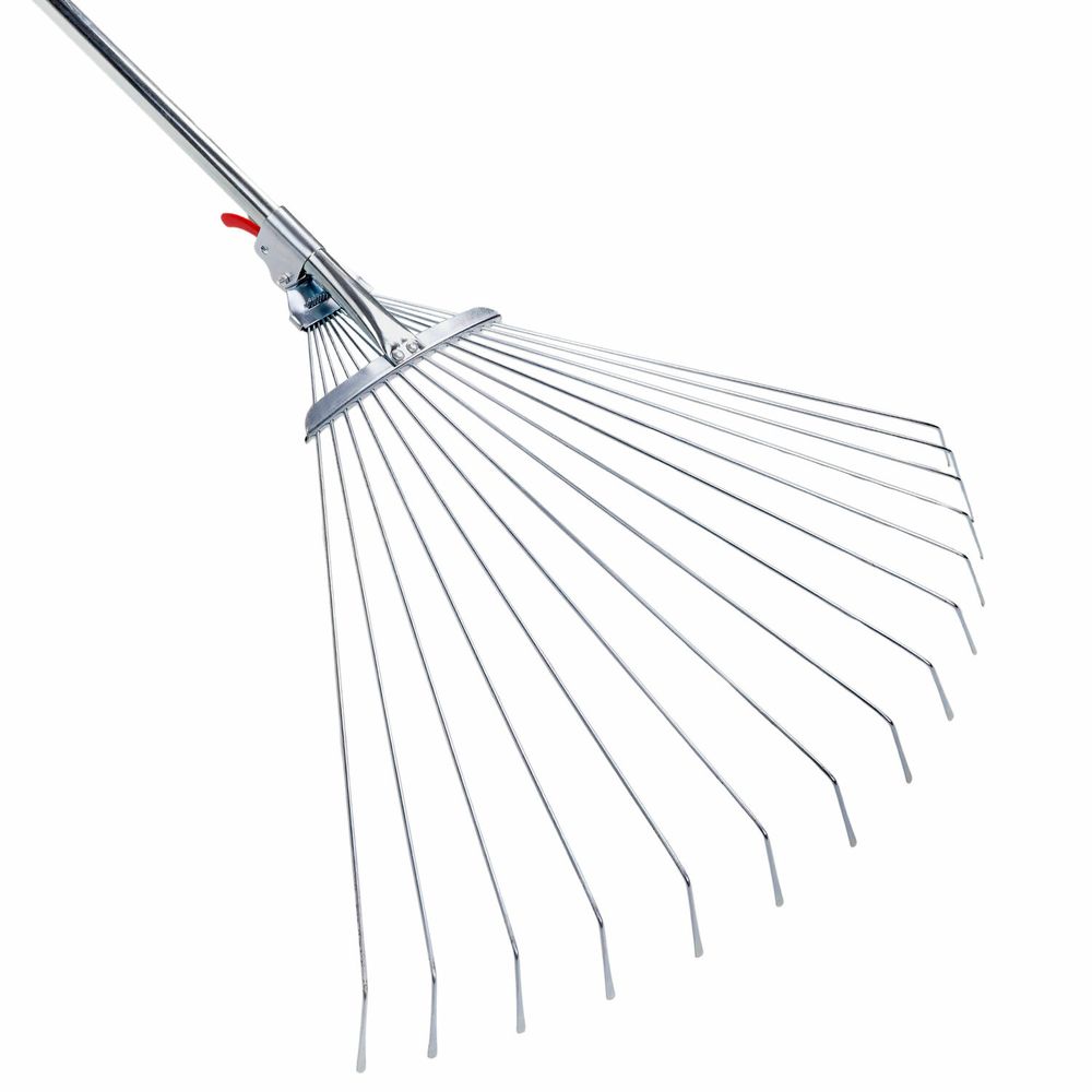 Грабли веерные проволочные раздвижные, 15 зубьев, ширина 15-58 см, черенок 115 см, ГРАНДМАСТЕР