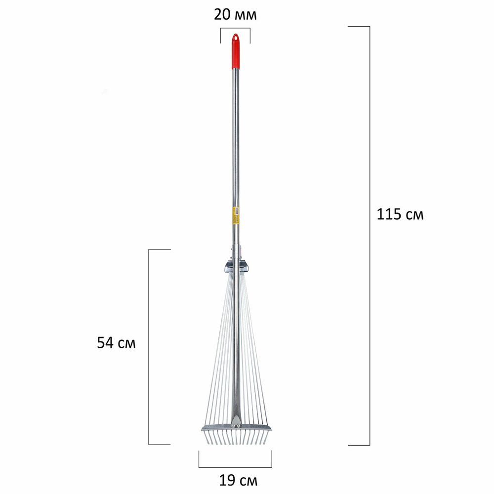 Грабли веерные проволочные раздвижные, 15 зубьев, ширина 15-58 см, черенок 115 см, ГРАНДМАСТЕР