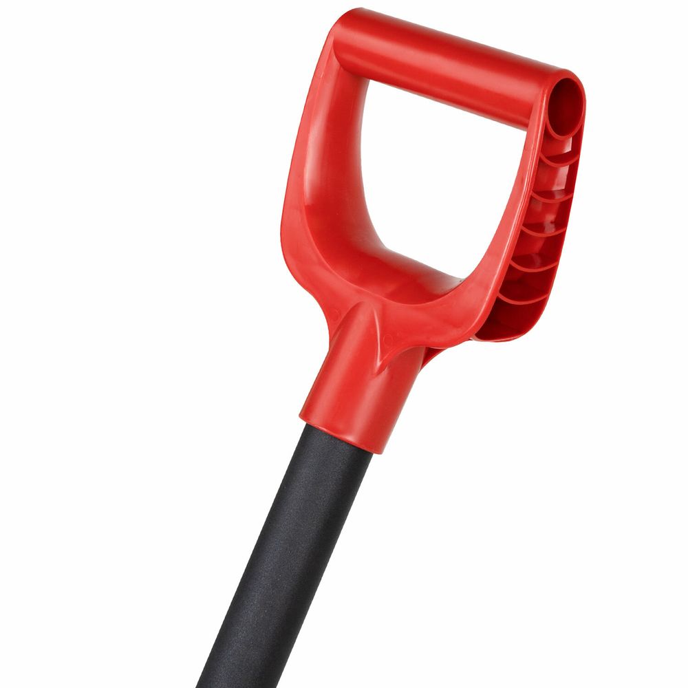 Лопата снеговая 38х36см "СНЕЖОК" алюминиевая планка СУПЕРПРОЧНАЯ, первичное сырье, черенок с V-образной ручкой, КРАСНАЯ, ГРАНДМАСТЕР