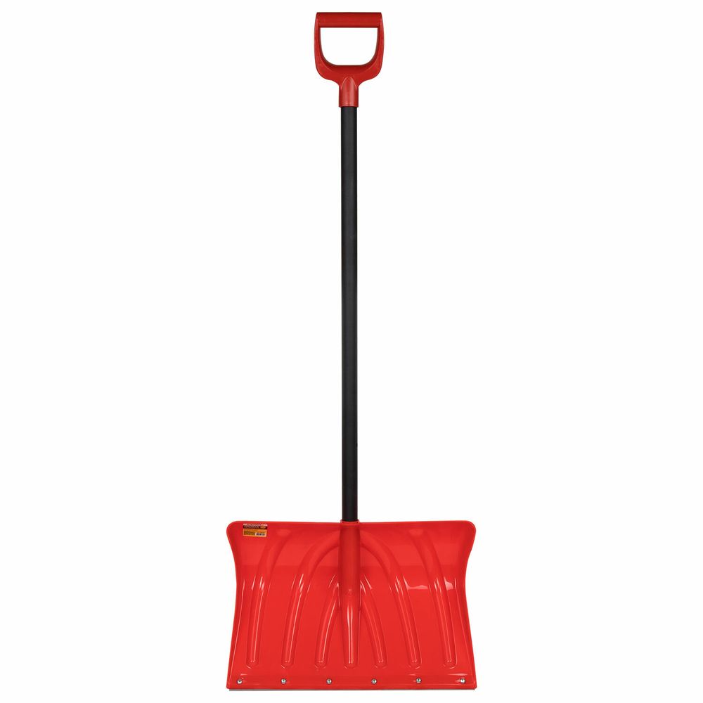 Лопата снеговая 50х34см "ПРОРАБ" ребра жесткости, планка на клепках СУПЕРПРОЧНАЯ, первичное сырье, черенок с V-ручкой, КРАСНАЯ, ГРАНДМАСТЕР