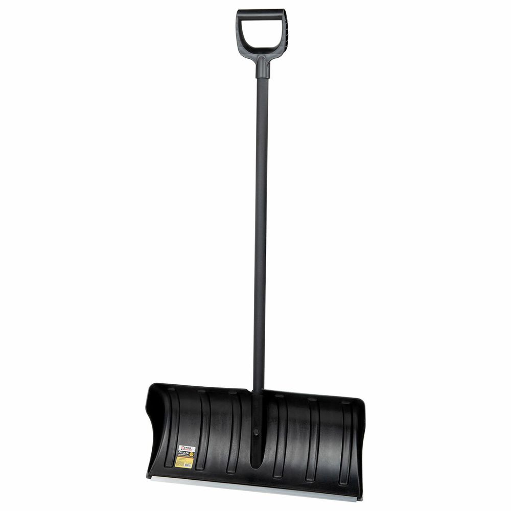 Лопата снеговая 60х30 см "СКРЕПЕРОК" ребра жесткости, алюминиевая планка, черенок с V-образной ручкой, ГРАНДМАСТЕР