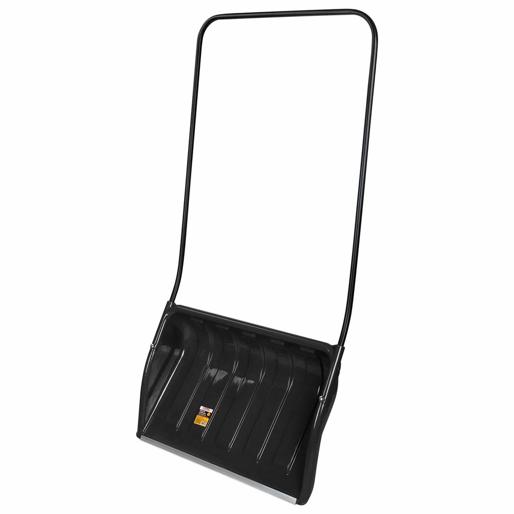 Лопата снеговая СКРЕПЕР 70х47 см пластиковый ЧЕРНЫЙ, алюминиевая планка, рукоятка 110 см, СУПЕРПРОЧНЫЙ, ГРАНДМАСТЕР