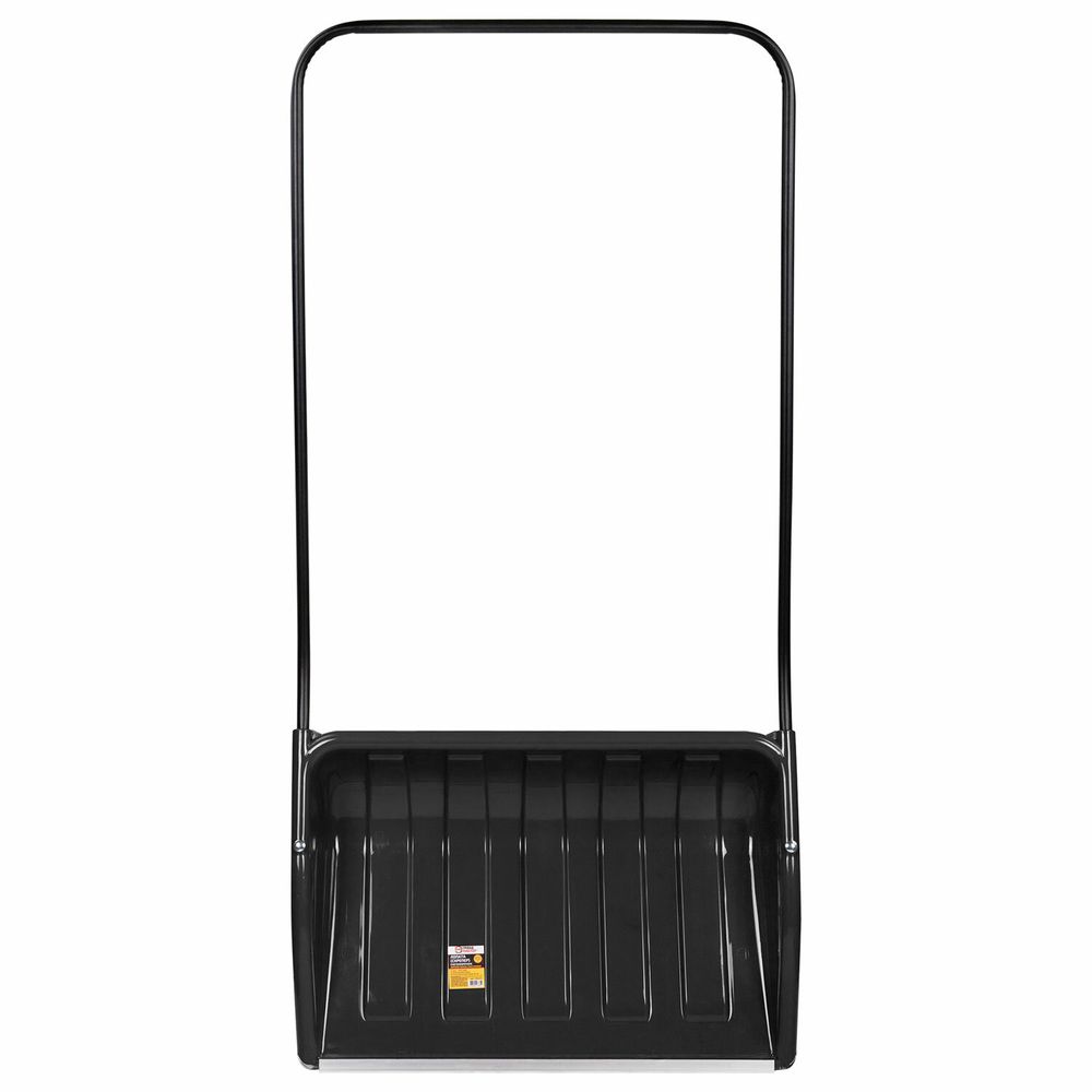 Лопата снеговая СКРЕПЕР 70х47 см пластиковый ЧЕРНЫЙ, алюминиевая планка, рукоятка 110 см, СУПЕРПРОЧНЫЙ, ГРАНДМАСТЕР