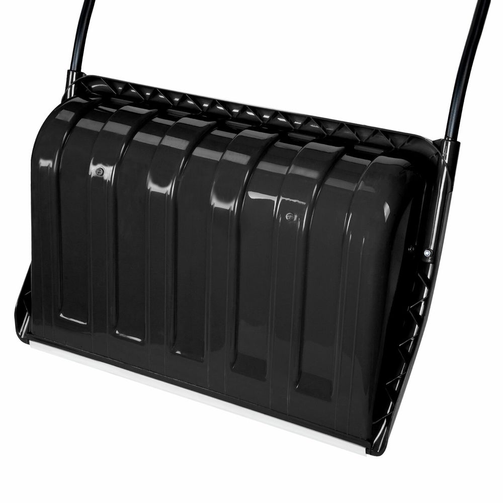 Лопата снеговая СКРЕПЕР 70х47 см пластиковый ЧЕРНЫЙ, алюминиевая планка, рукоятка 110 см, СУПЕРПРОЧНЫЙ, ГРАНДМАСТЕР