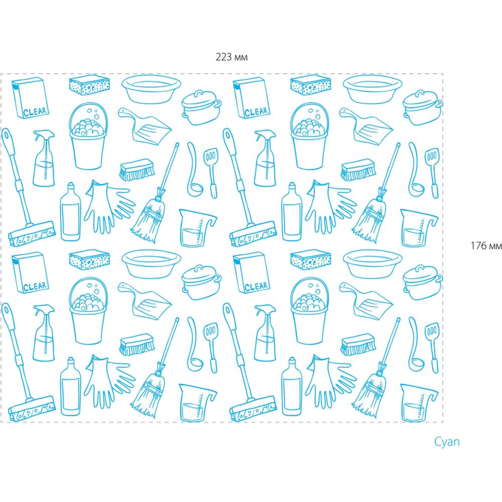 Салфетки хозяйственные Luscan нетк.пол с рисунком 25х30см 45г/м2100л/рул
