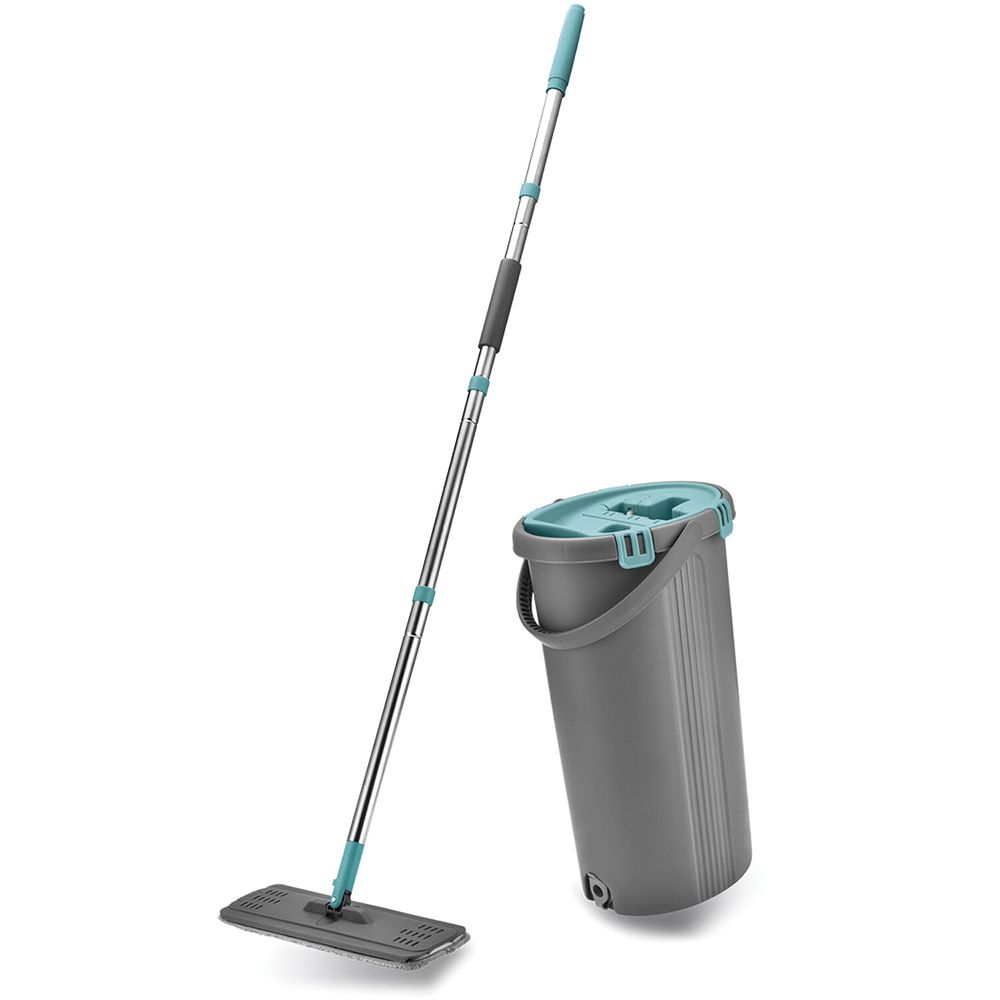 Комплект для уборки: швабра, ведро 8 л/7 л двухкамерное с отжимом, насадка, LIGHT MOP, MILEY