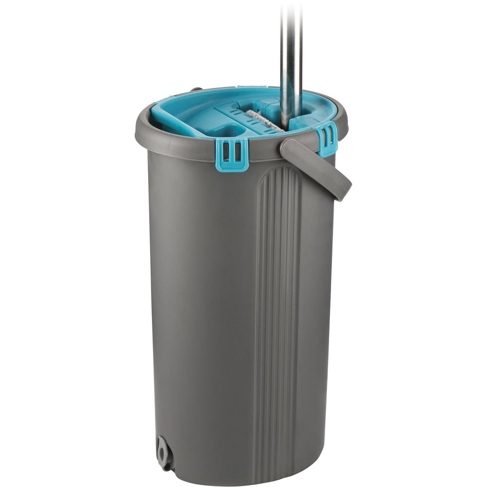 Комплект для уборки: швабра, ведро 8 л/7 л двухкамерное с отжимом, насадка, LIGHT MOP, MILEY