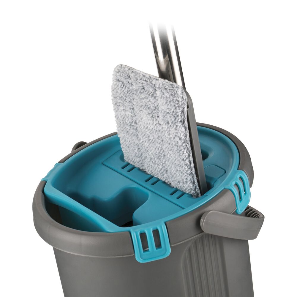 Комплект для уборки: швабра, ведро 8 л/7 л двухкамерное с отжимом, насадка, LIGHT MOP, MILEY