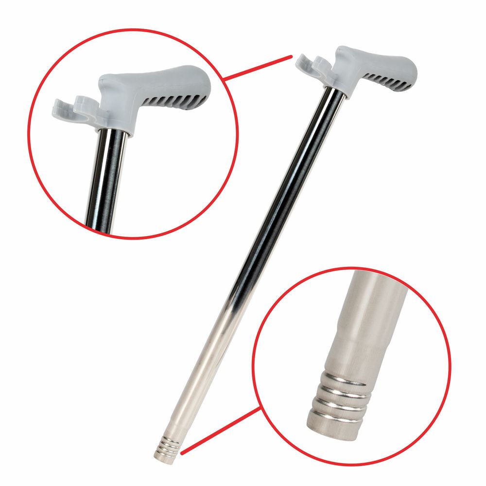 Совок для мусора + щетка на длинных рукоятках 77 см (металл), бело-серый, разборный, LAIMA