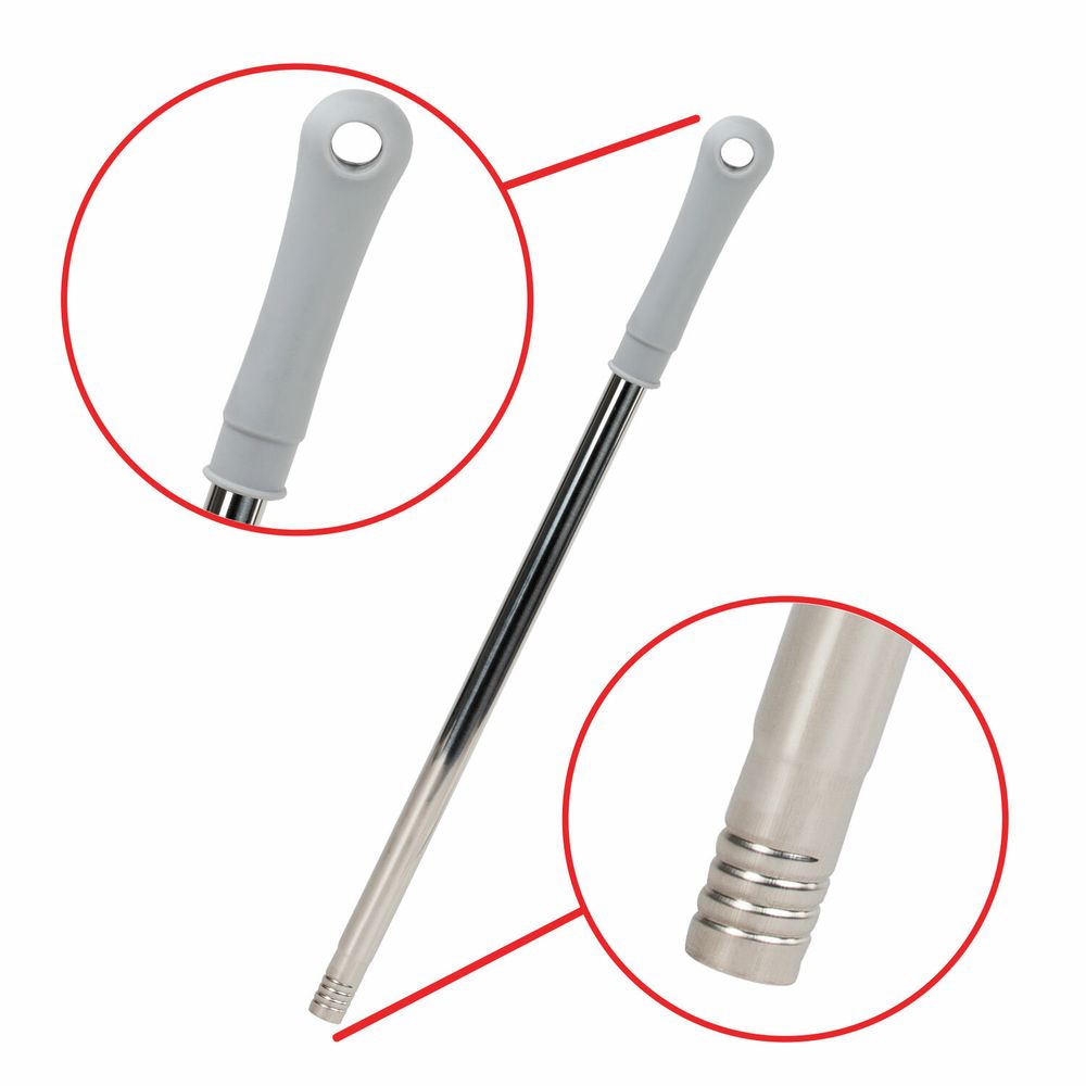 Совок для мусора + щетка на длинных рукоятках 77 см (металл), бело-серый, разборный, LAIMA