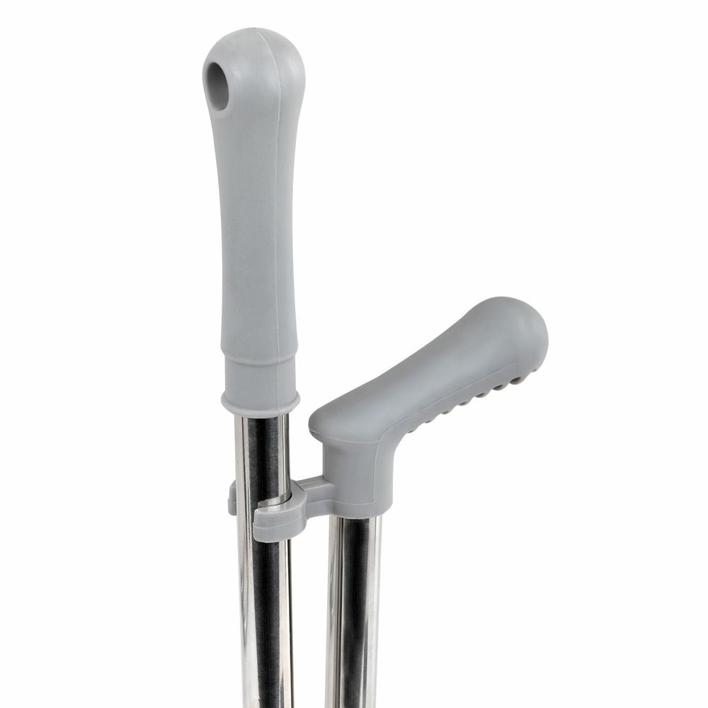 Совок для мусора + щетка на длинных рукоятках 77 см (металл), бело-серый, разборный, LAIMA