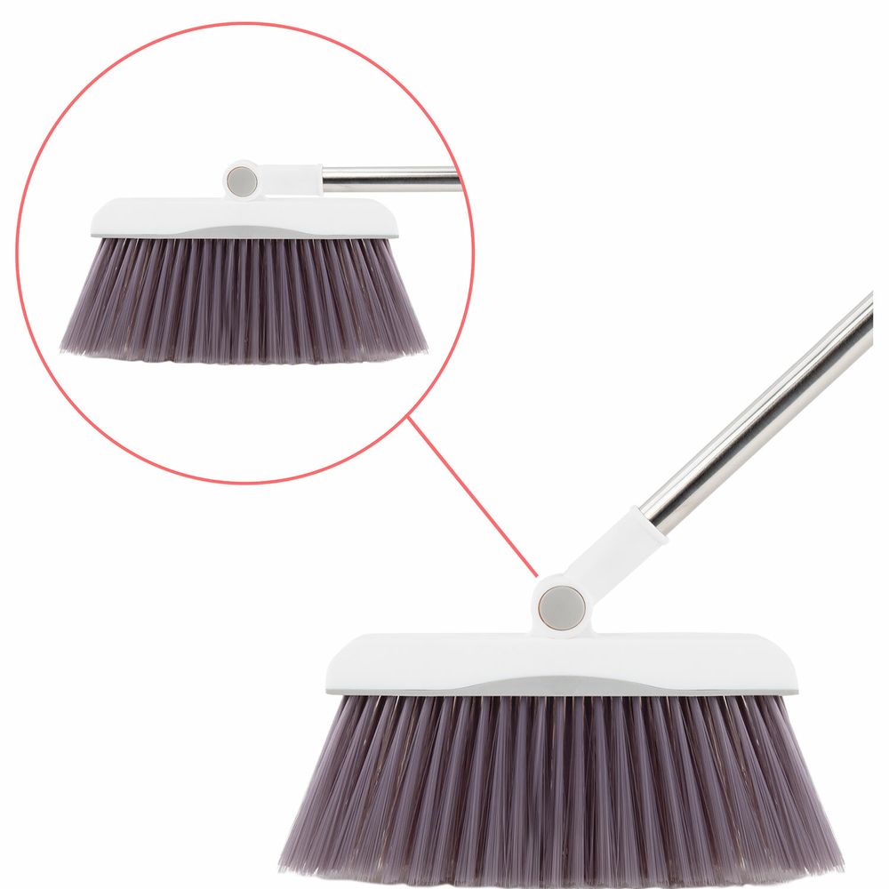 Совок для мусора + щетка на длинных рукоятках, 81 см, бело-серый, разборный, LAIMA