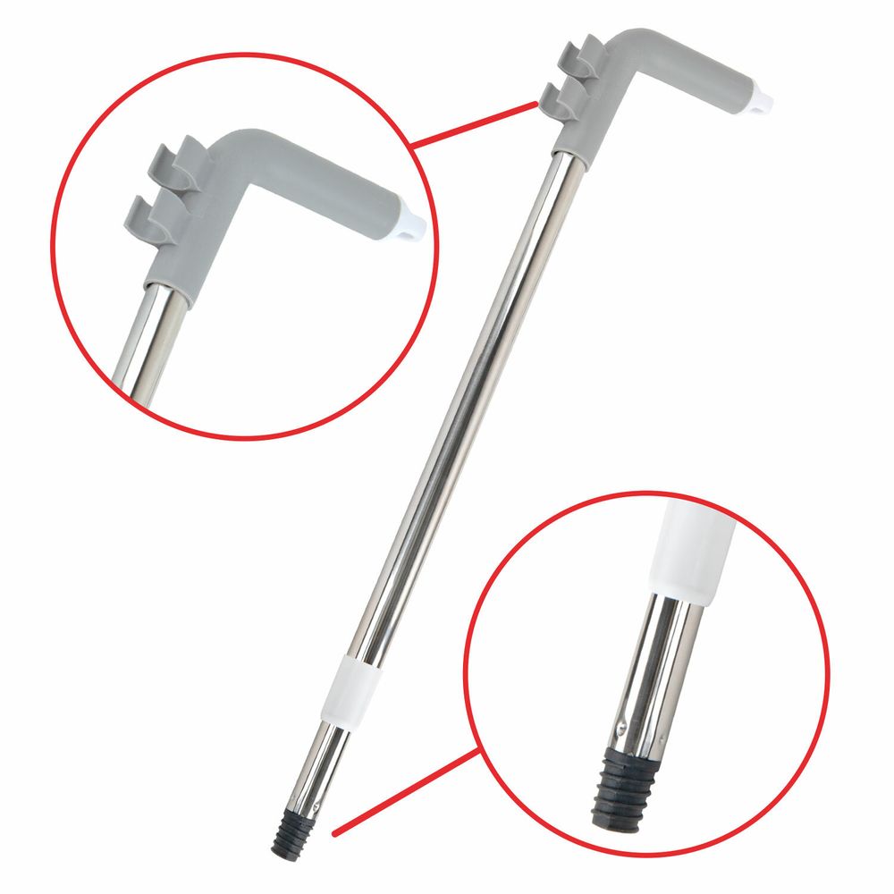 Совок для мусора + щётка на телескопических рукоятках 59-93 см, бело-серый, LAIMA