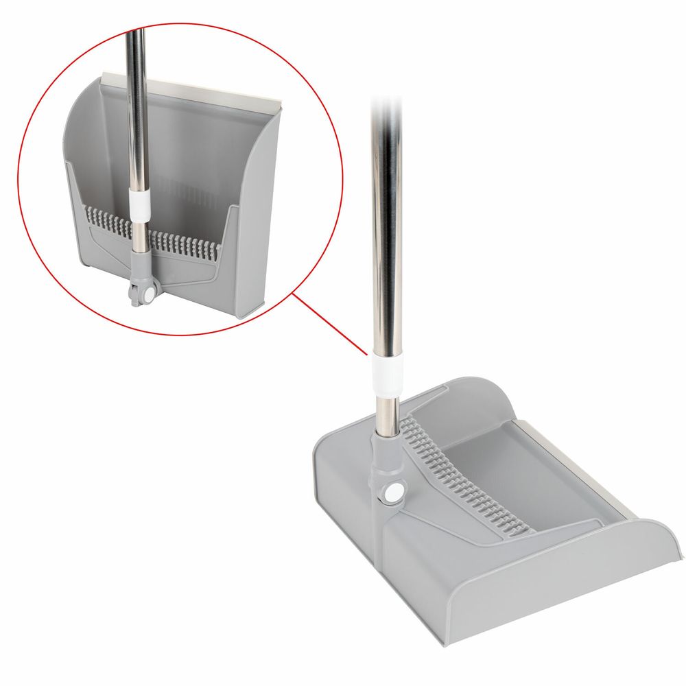 Совок для мусора + щётка на телескопических рукоятках 59-93 см, бело-серый, LAIMA