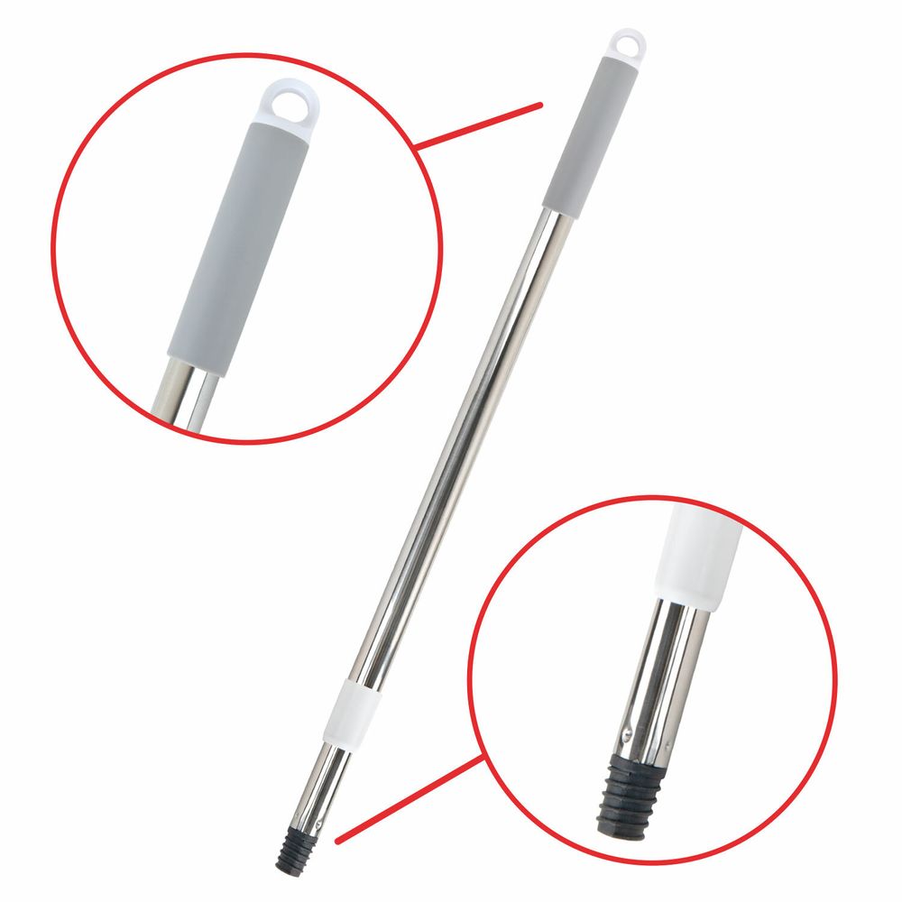 Совок для мусора + щётка на телескопических рукоятках 59-93 см, бело-серый, LAIMA