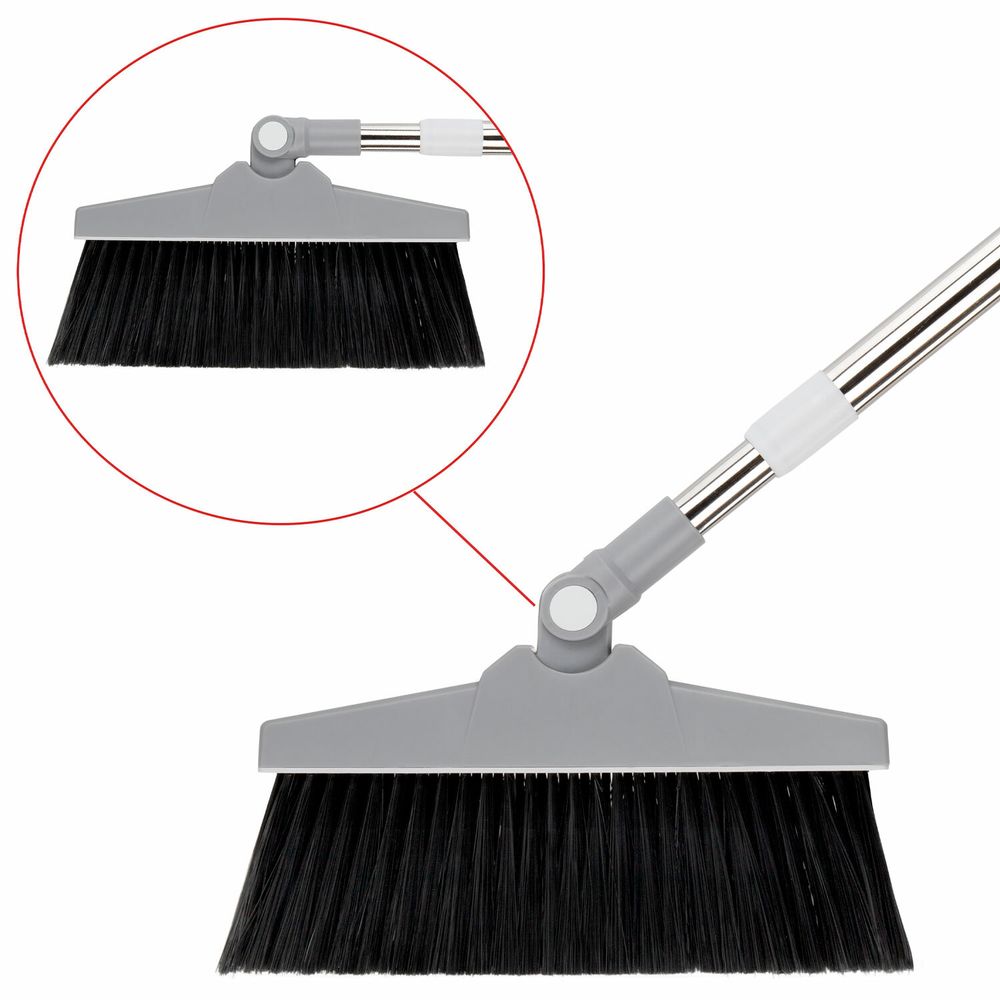 Совок для мусора + щётка на телескопических рукоятках 59-93 см, бело-серый, LAIMA