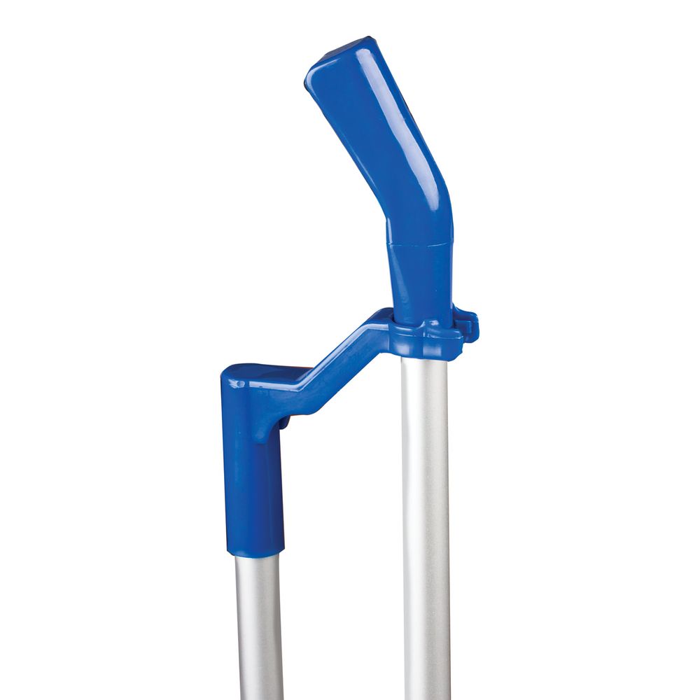 Совок для мусора + щетка, пластик, резиновая кромка, алюминиевые рукоятки 70 см, синий, LAIMA