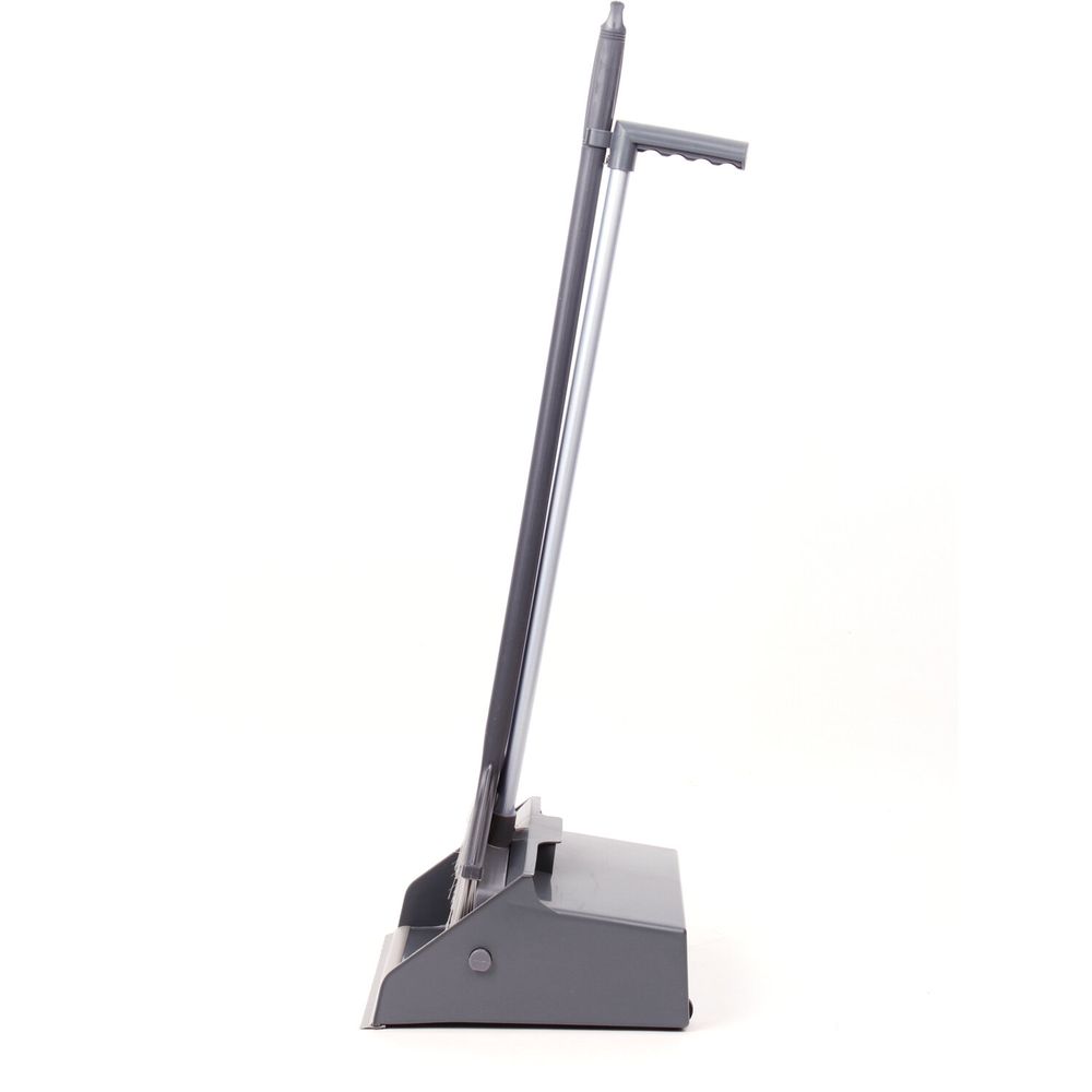 Совок для мусора + щетка, рукоятки 80 см, "БОЛЬШОЙ", для улицы, цеха, офиса, серый, LAIMA PROFESSIONAL