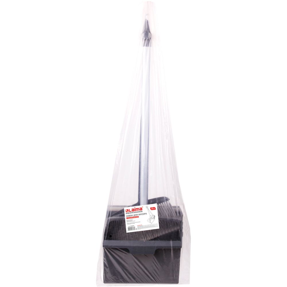 Совок для мусора + щетка, рукоятки 80 см, "БОЛЬШОЙ", для улицы, цеха, офиса, серый, LAIMA PROFESSIONAL