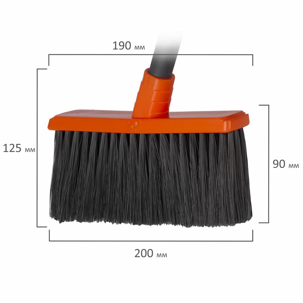 Совок для мусора + щетка, рукоятки 80 см, пластик, "ЛЕНИВКА", IDEA