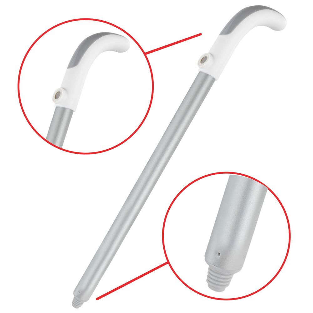 Совок для мусора + щетка-телескоп, рукоятка 63-108 см, с магнитным креплением, бело-серый, DASWERK