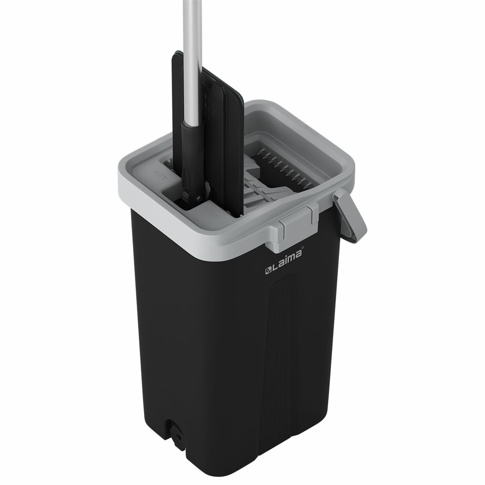 Швабра с отжимом и ведром AltaMop L (10 л), 2 насадки микрофибра, длина ручки 134-154 см, LAIMA