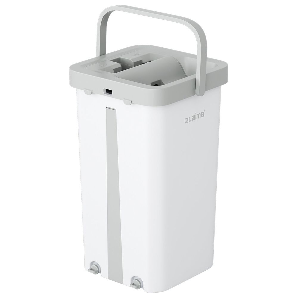 Швабра с отжимом и ведром NeoMop XL (12 л), 2 насадки микрофибра, длина ручки 134-154 см, LAIMA