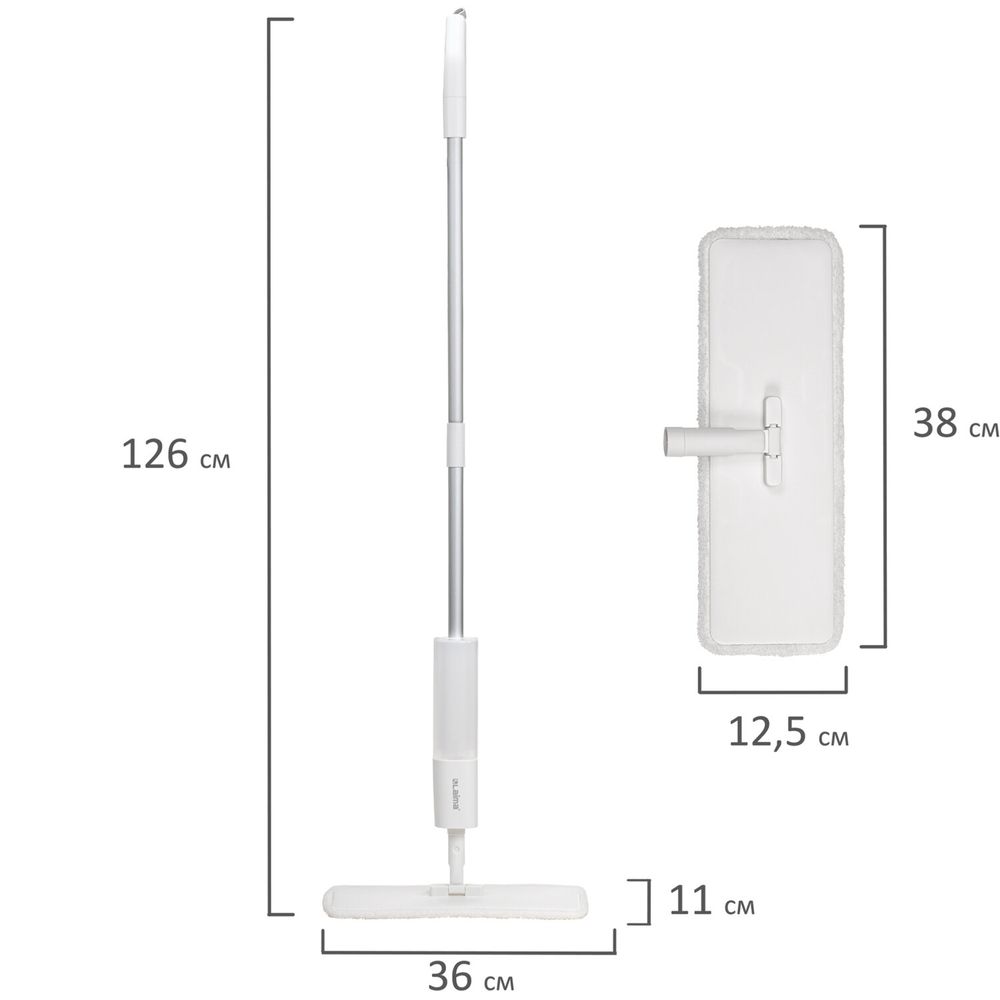 Швабра с распылителем NeoSpray luxe, 2 насадки T-Clean из плотной микрофибры, скребок, LAIMA