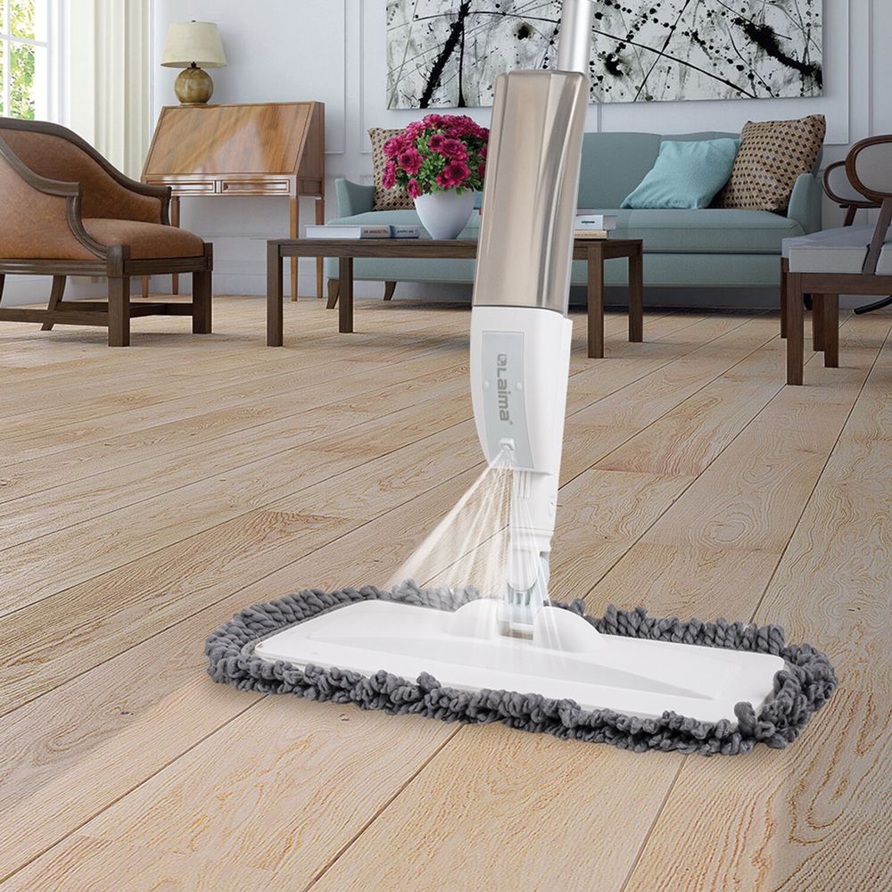 Швабра с распылителем UltraSpray X, 2 насадки из микрофибры объемный ворс, скребок, LAIMA