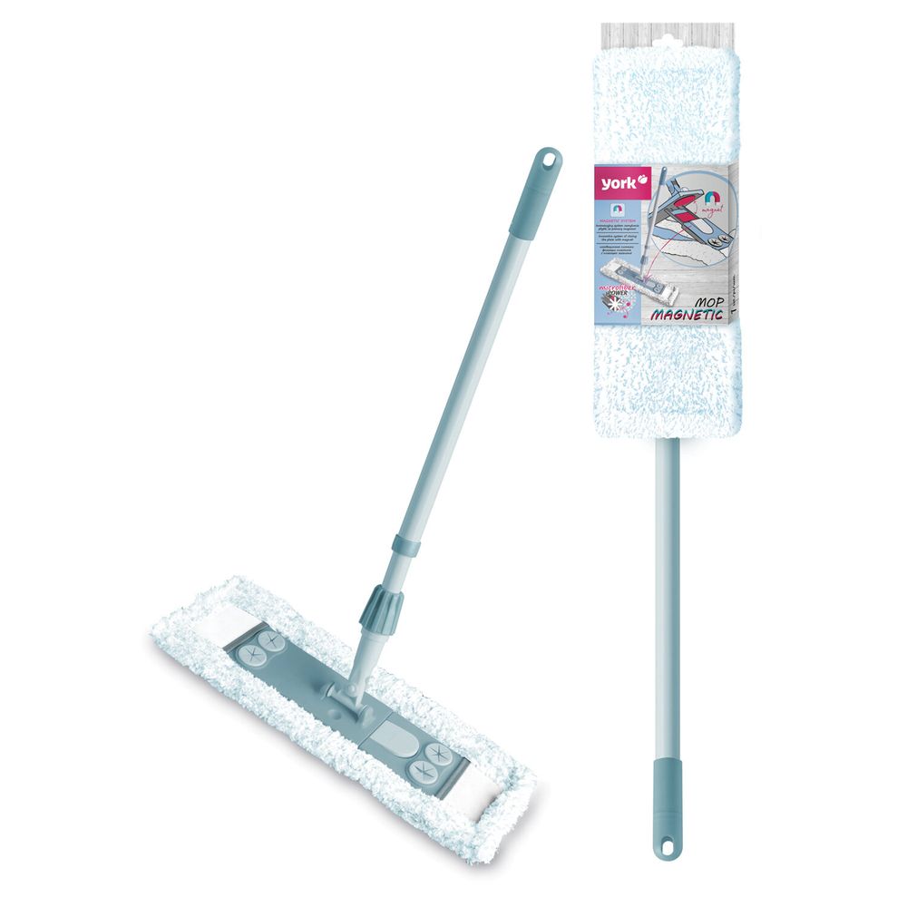 Швабра с флаундером 40 см с насадкой МОП, черенок 85-145 см, насадка МОП (арт 1408-1327), YORK