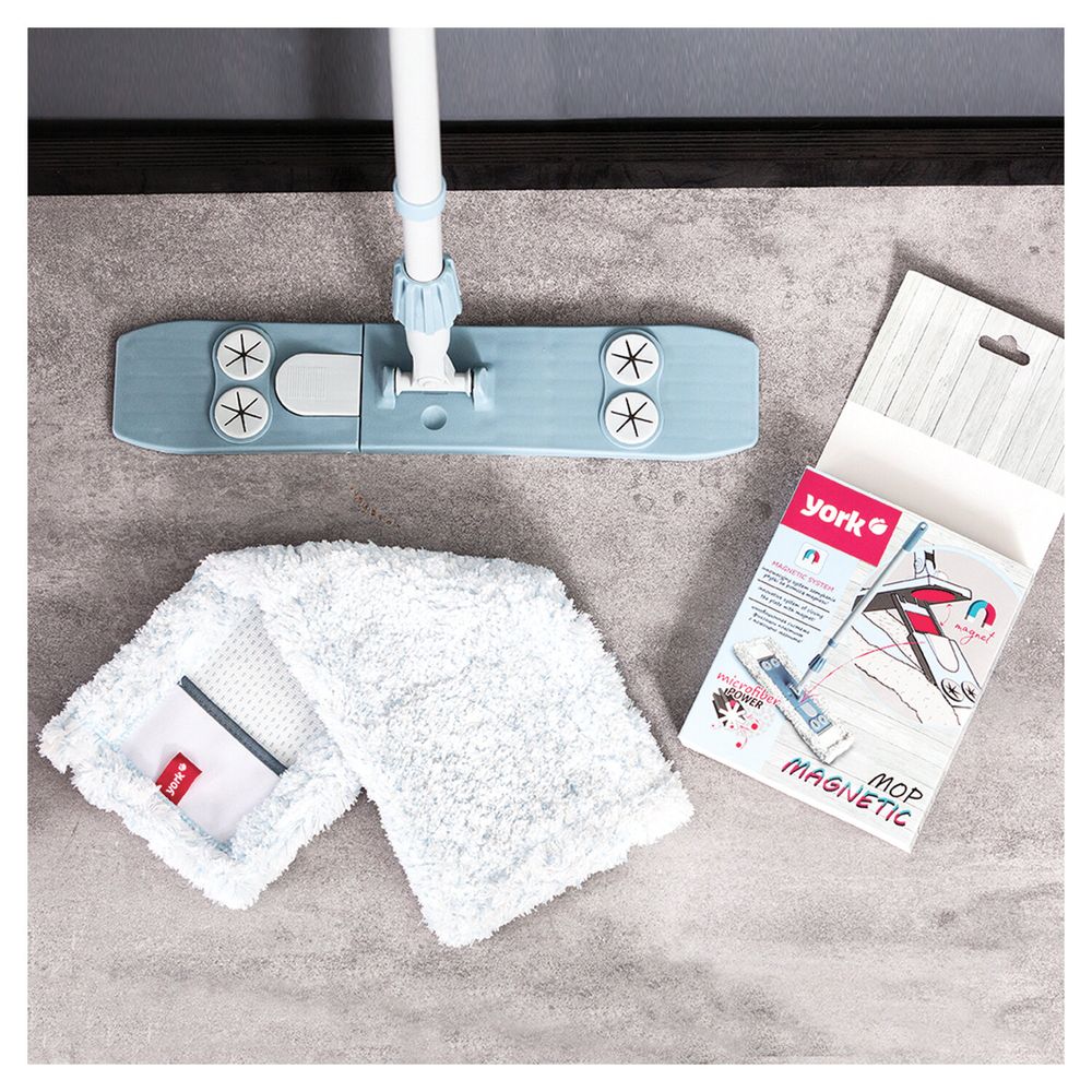 Швабра с флаундером 40 см с насадкой МОП, черенок 85-145 см, насадка МОП (арт 1408-1327), YORK