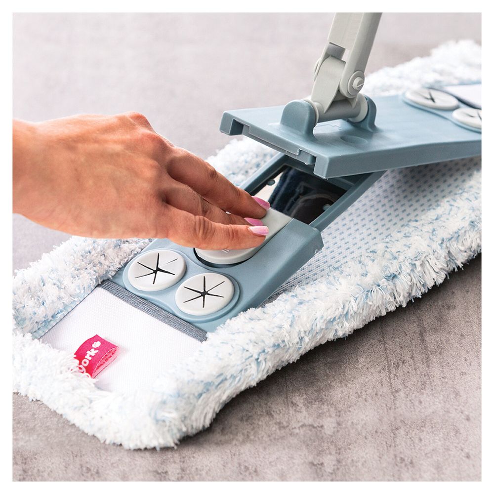 Швабра с флаундером 40 см с насадкой МОП, черенок 85-145 см, насадка МОП (арт 1408-1327), YORK