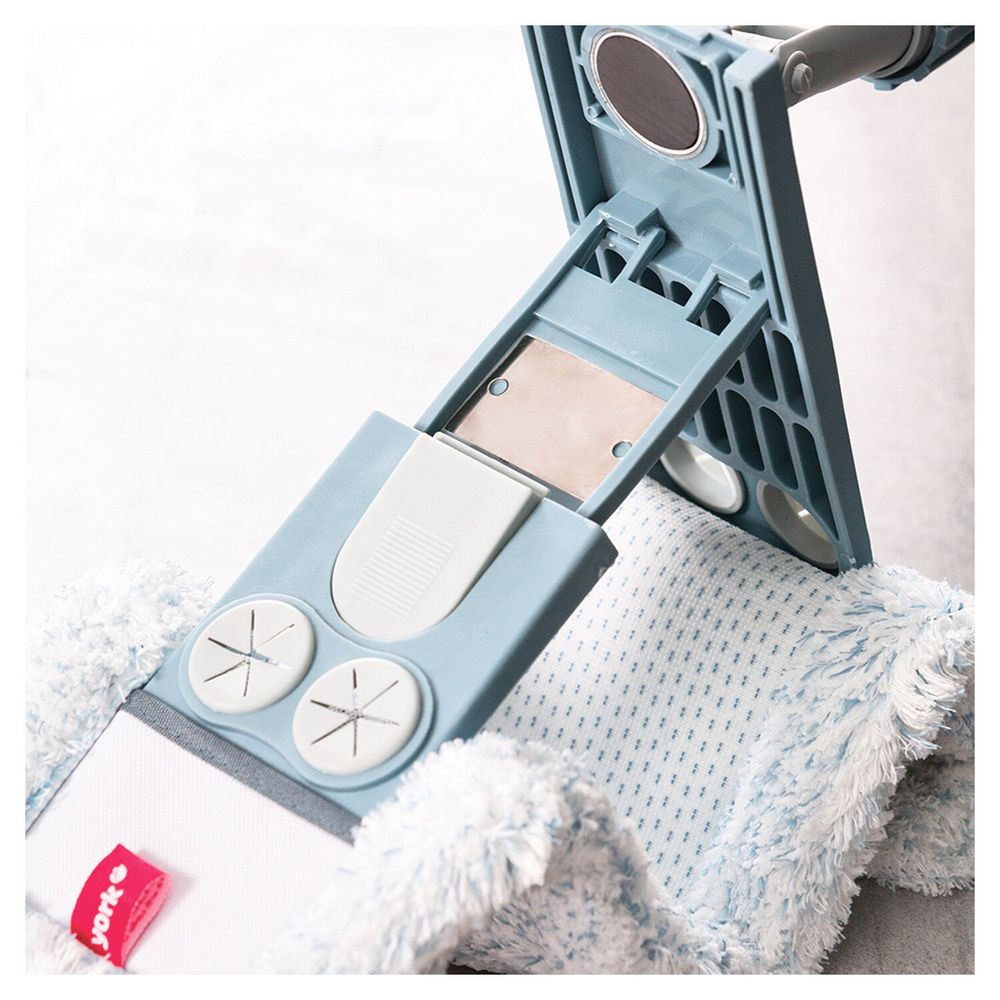 Швабра с флаундером 40 см с насадкой МОП, черенок 85-145 см, насадка МОП (арт 1408-1327), YORK