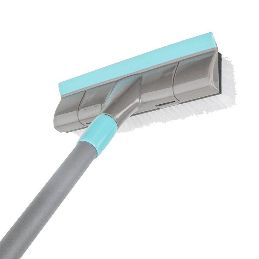 Швабра со щеткой-шробер + водосгон, универсальная для сухой и влажной уборки, черенок 130см, ширина 27см, щетина 3,5см, LAIMA HOME