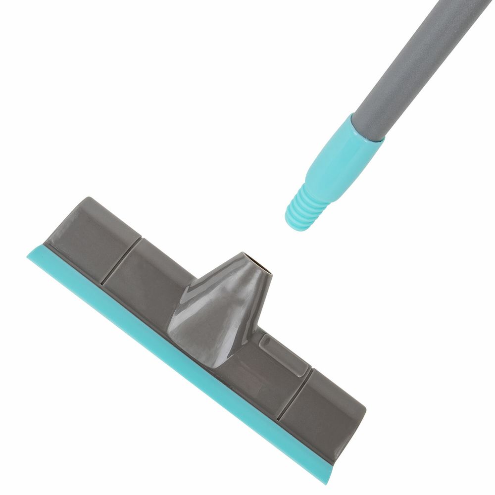 Швабра со щеткой-шробер + водосгон, универсальная для сухой и влажной уборки, черенок 130см, ширина 27см, щетина 3,5см, LAIMA HOME