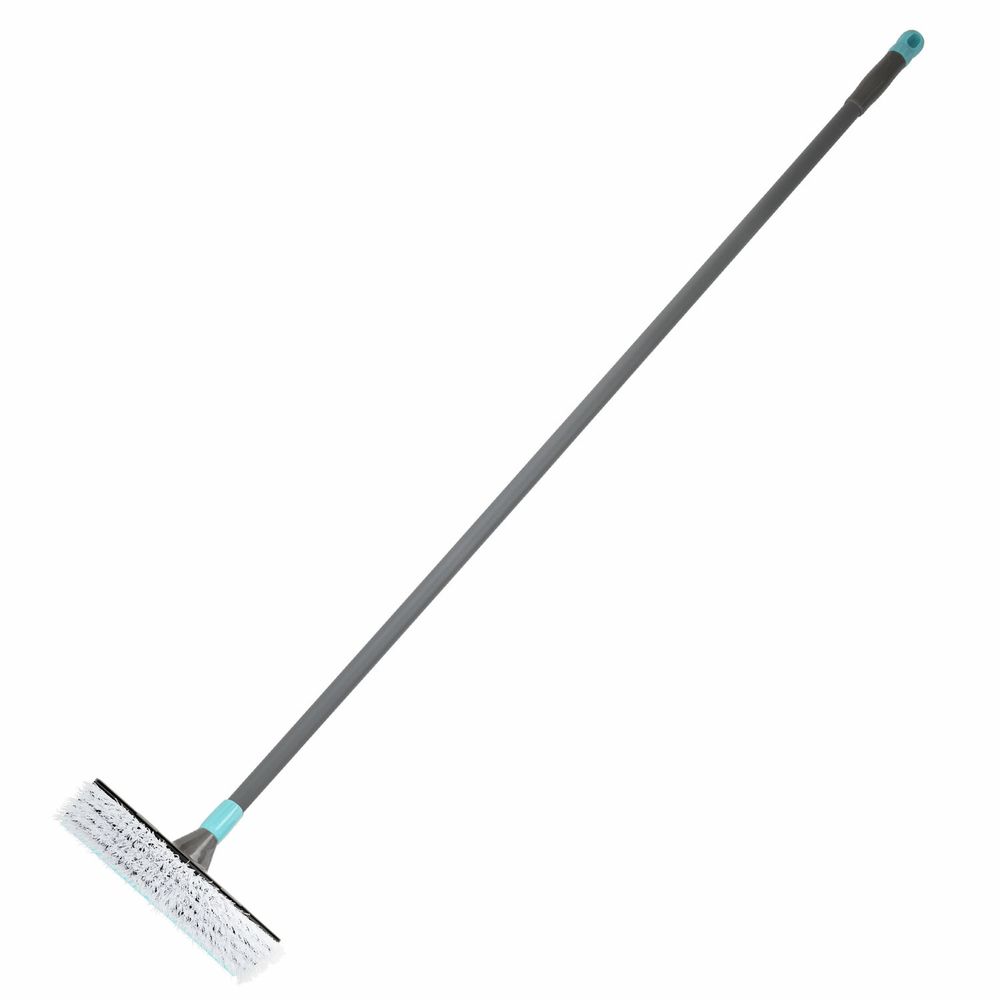 Швабра со щеткой-шробер + водосгон, универсальная для сухой и влажной уборки, черенок 130см, ширина 27см, щетина 3,5см, LAIMA HOME