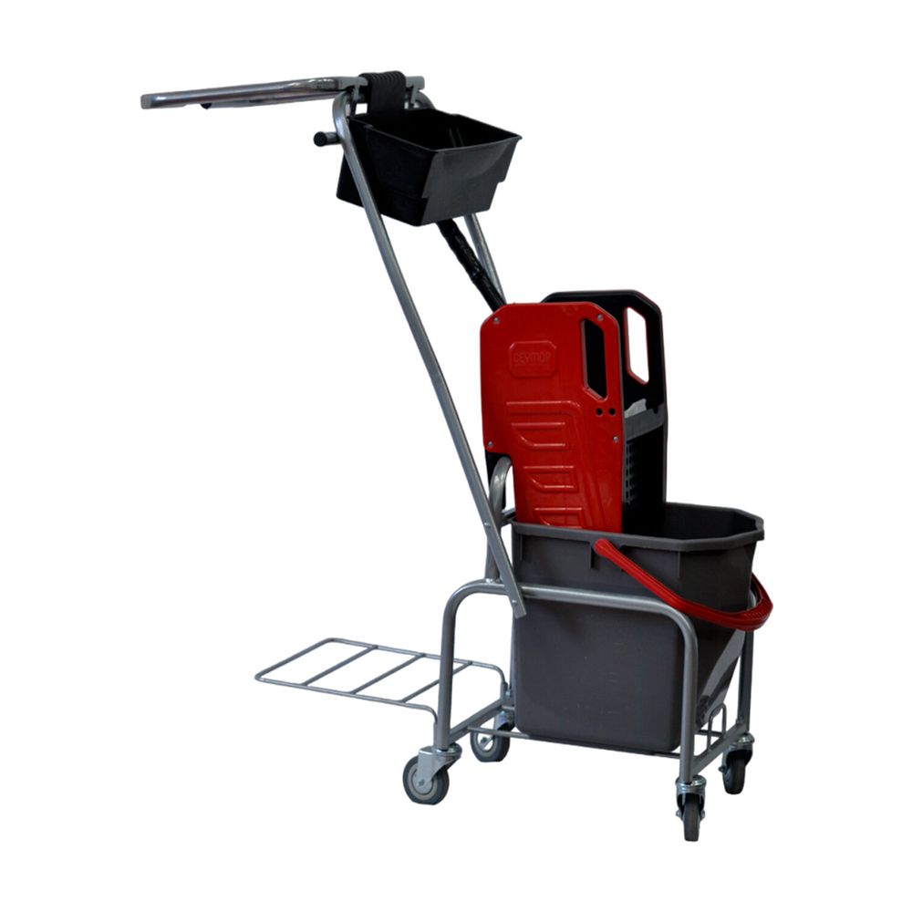 Тележка уборочная Eco-Force, 1 ведро 25л, отжим, лоток для химии, держатель для мешка, металлический каркас, бесшумные колеса