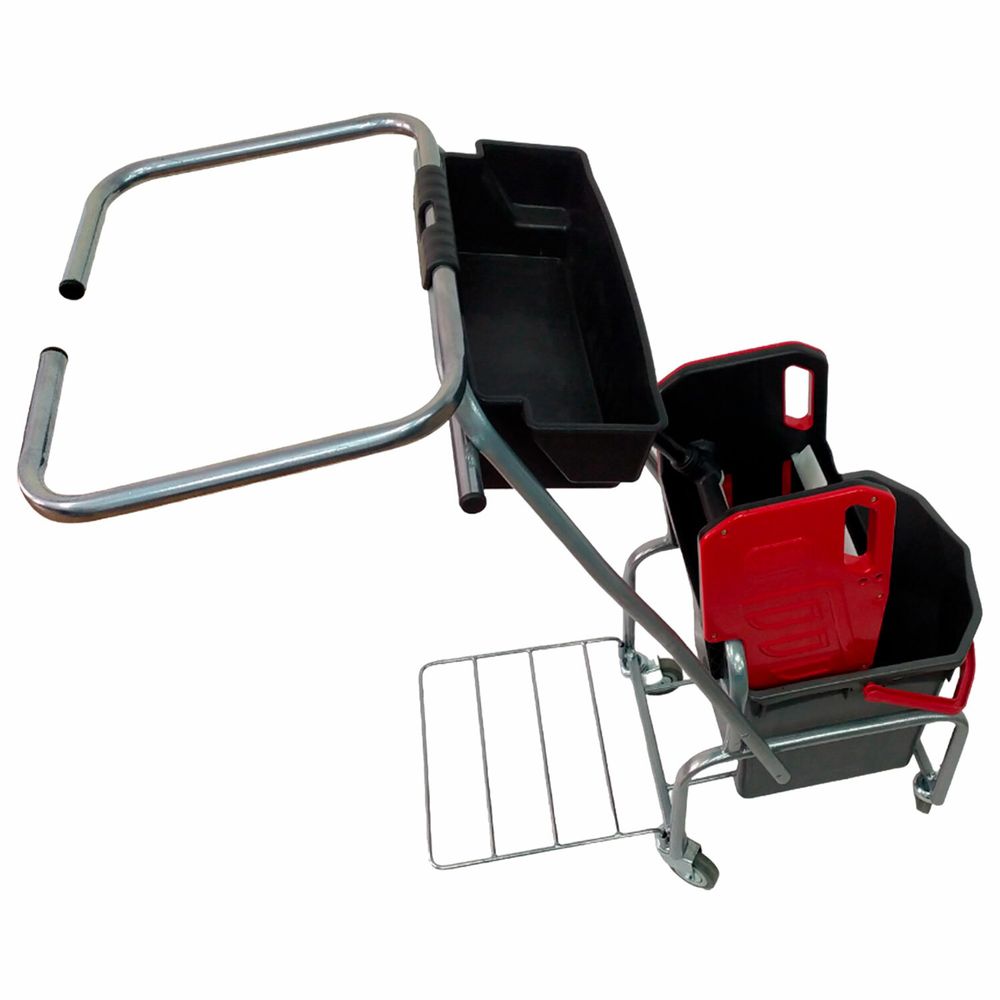 Тележка уборочная Eco-Force, 1 ведро 25л, отжим, лоток для химии, держатель для мешка, металлический каркас, бесшумные колеса