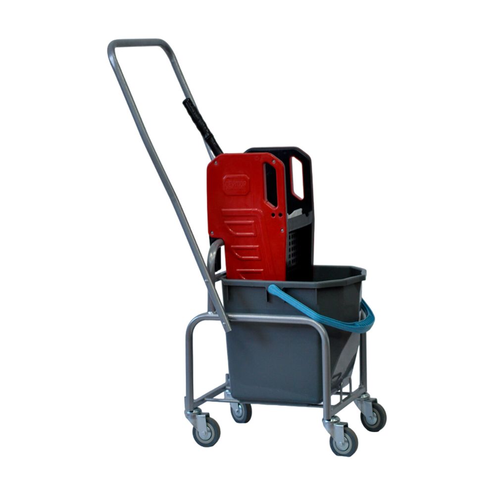 Тележка уборочная Eco-Force, 1 съемное ведро 25 л, отжим, металлический каркас, бесшумные колеса